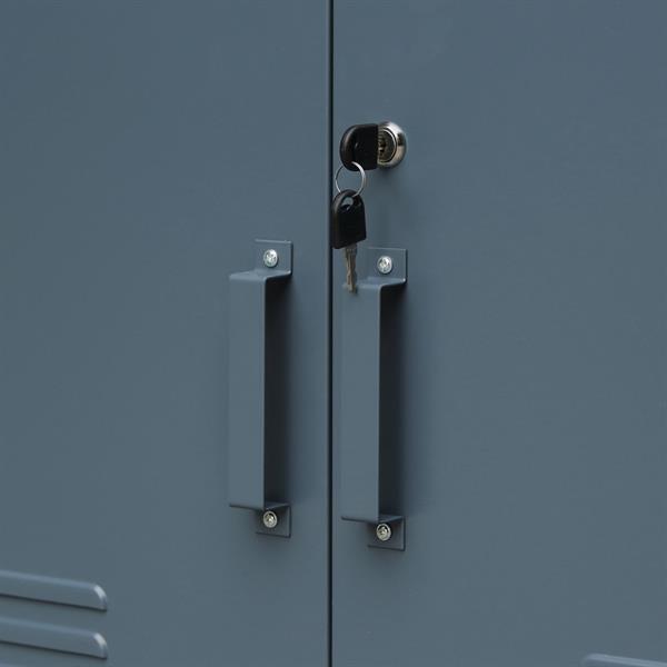 Armadietto metallo 2 ante e 2 ripiani 85x50x82 cm ceruleo