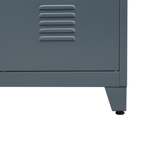 Armadietto metallo 2 ante e 2 ripiani 85x50x82 cm ceruleo