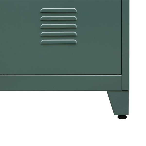 Armadio metallo ufficio verde 85x50x82 2 ante e 2 ripiani