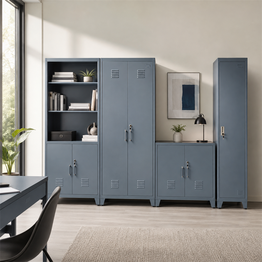 Armadio metallo ufficio verde 85x50x82 2 ante e 2 ripiani
