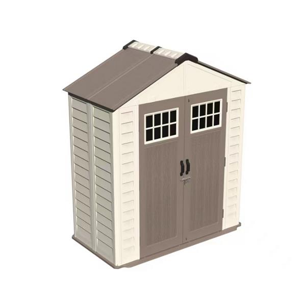 Casetta da esterno in HDPE 211,2x114,7x252 cm bicolore e tetto spiovente