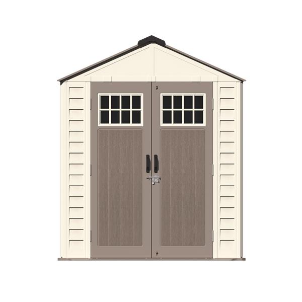 Casetta da esterno in HDPE 211,2x114,7x252 cm bicolore e tetto spiovente