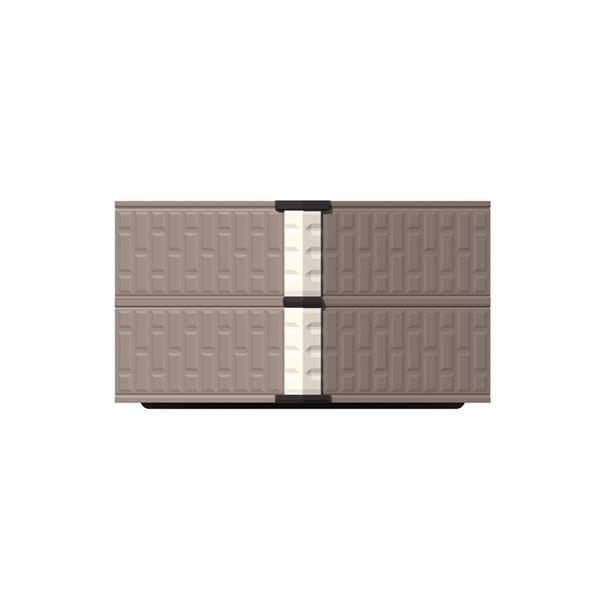 Casetta da esterno in HDPE 211,2x114,7x252 cm bicolore e tetto spiovente