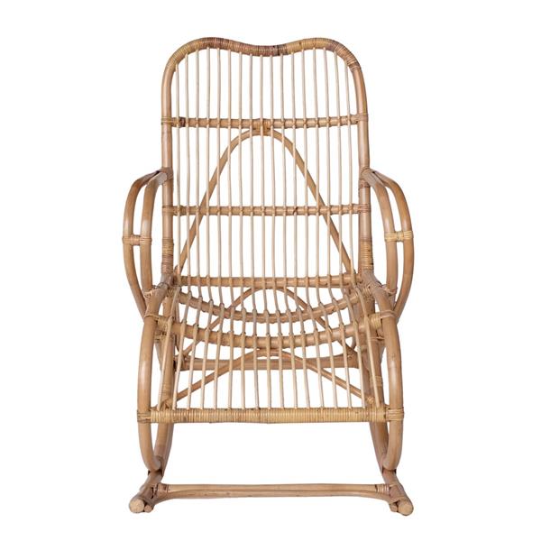Sedia a dondolo in rattan natuale 93x64x96 cm - Damai