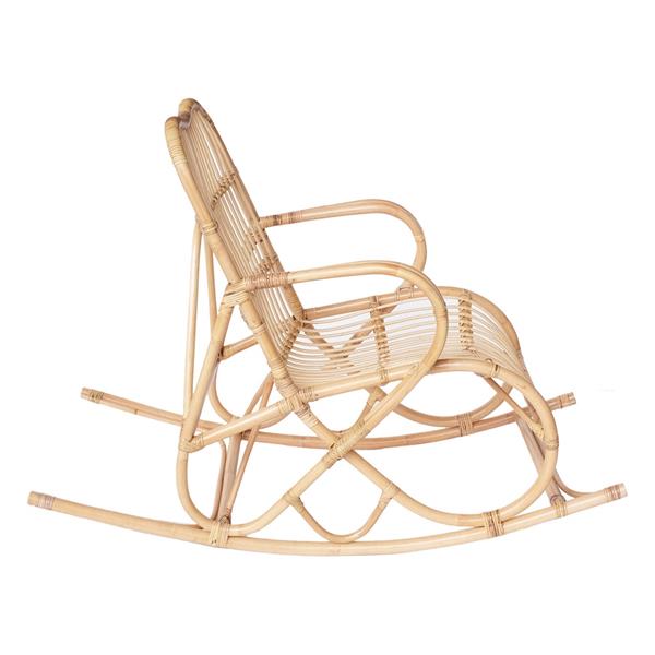 Sedia a dondolo in rattan natuale 93x64x96 cm - Damai