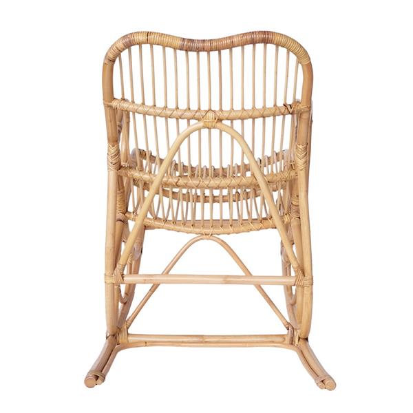 Sedia a dondolo in rattan natuale 93x64x96 cm - Damai