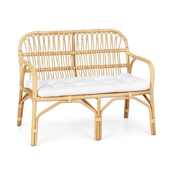 Set da giardino in rattan naturale con divano 2 poltrone e tavolino - Teman