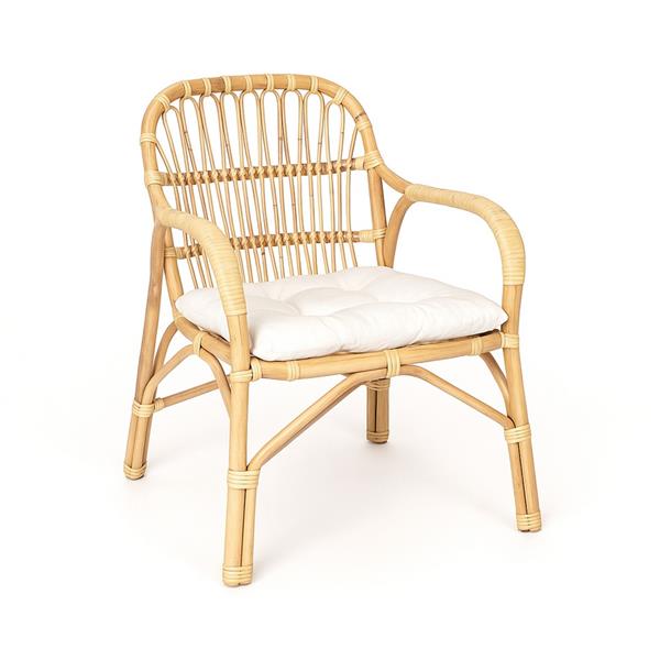 Set da giardino in rattan naturale con divano 2 poltrone e tavolino - Teman