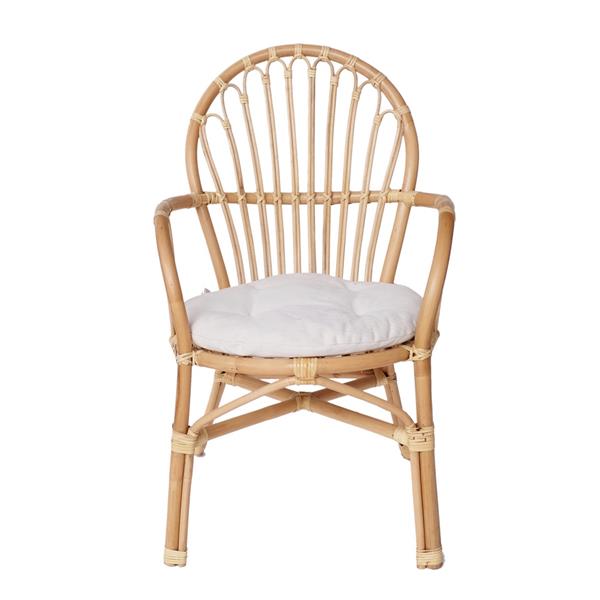 Sedia da giardino in rattan naturale e cuscino 86x61x70 cm - Hadi