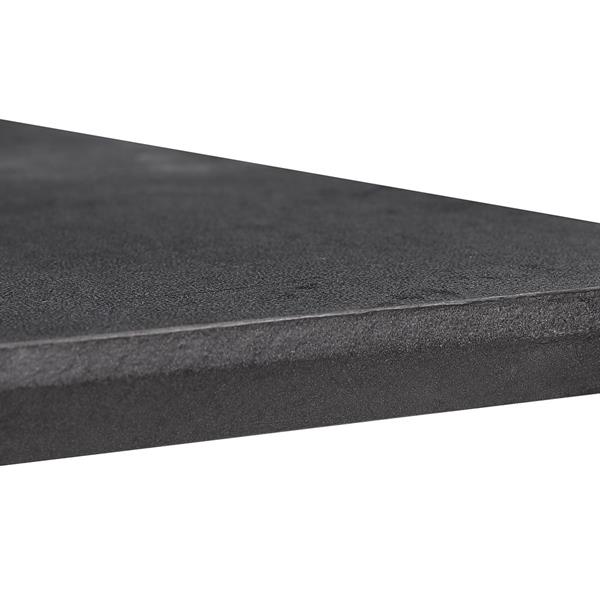 Tavolo da pranzo quadrato top effetto marmo grigio scuro 70x70x74 cm - Ester