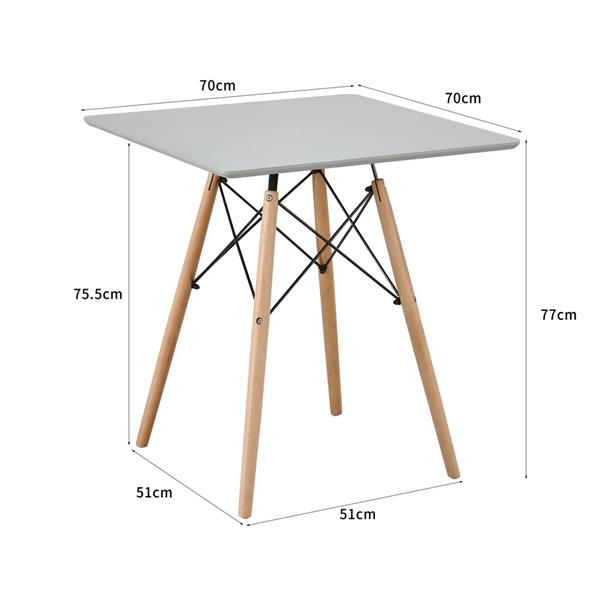 Tavolo da pranzo quadrato top verde salvia 70x70x74 cm - Ester