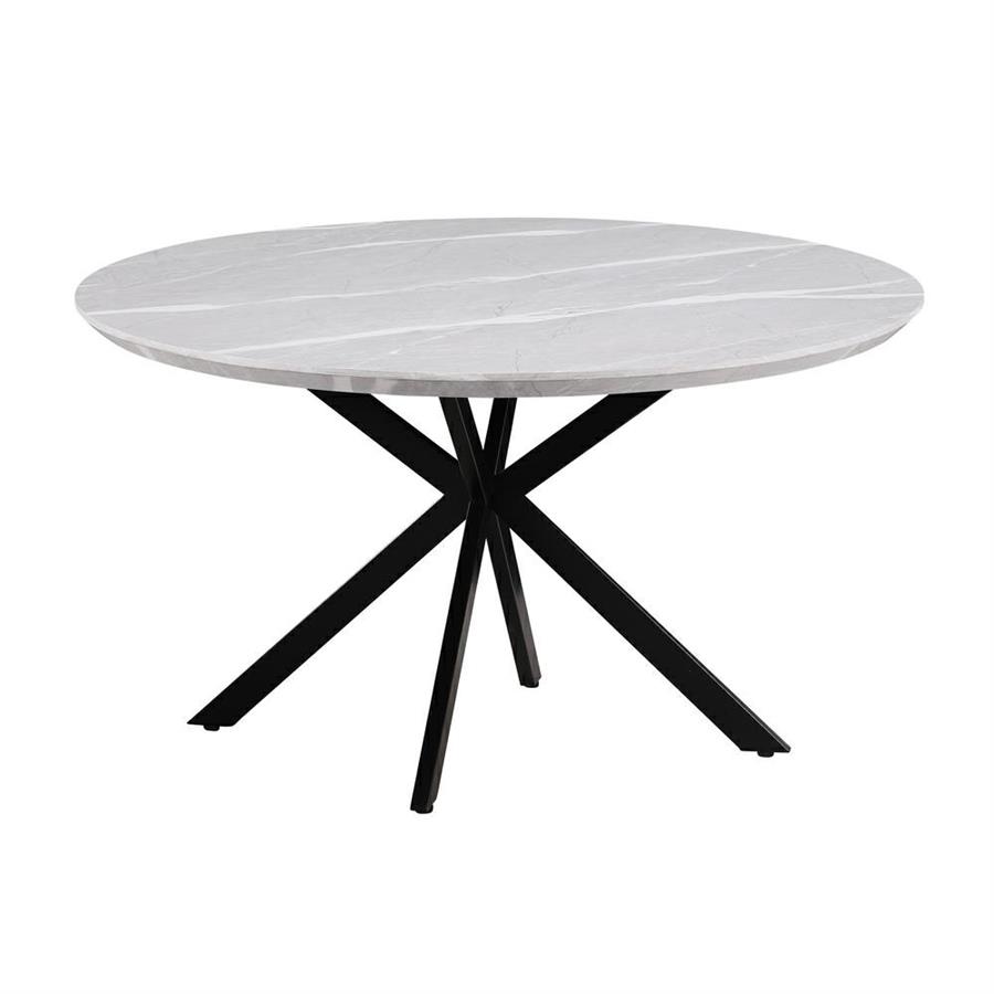 Tavolo cucina 140 cm con top effetto marmo grigio chiaro - Gabry