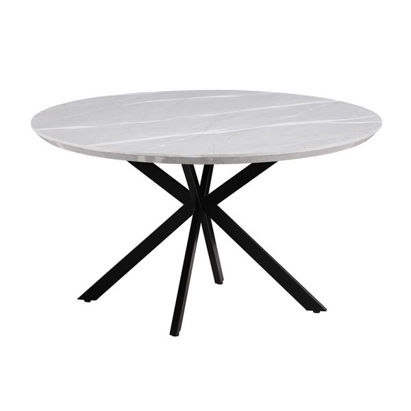 Tavolo cucina 140 cm con top effetto marmo grigio chiaro - Gabry