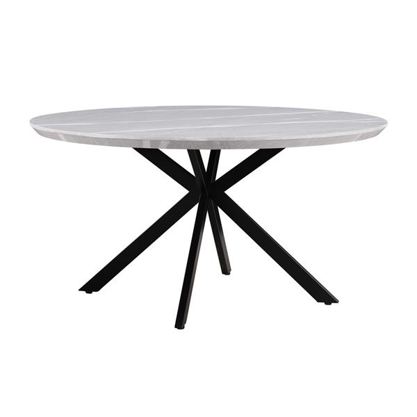 Tavolo cucina 140 cm con top effetto marmo grigio chiaro - Gabry