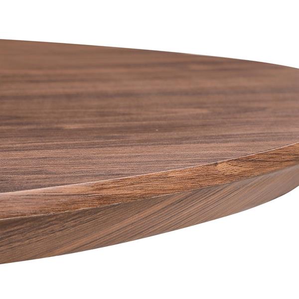 Tavolo tondo 140 cm con top effetto noce e gambe nere - Exten