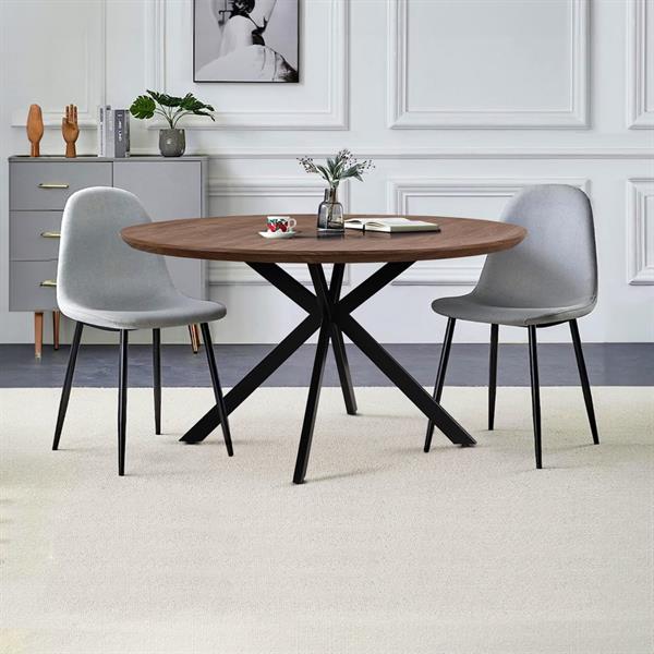 Tavolo da pranzo tondo 140 cm industrial color rovere - Gabry