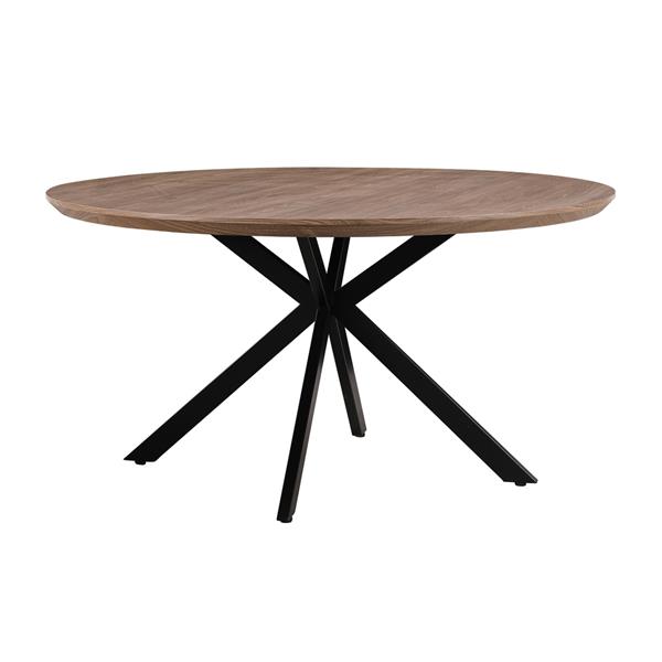 Tavolo da pranzo tondo 140 cm industrial color rovere - Gabry