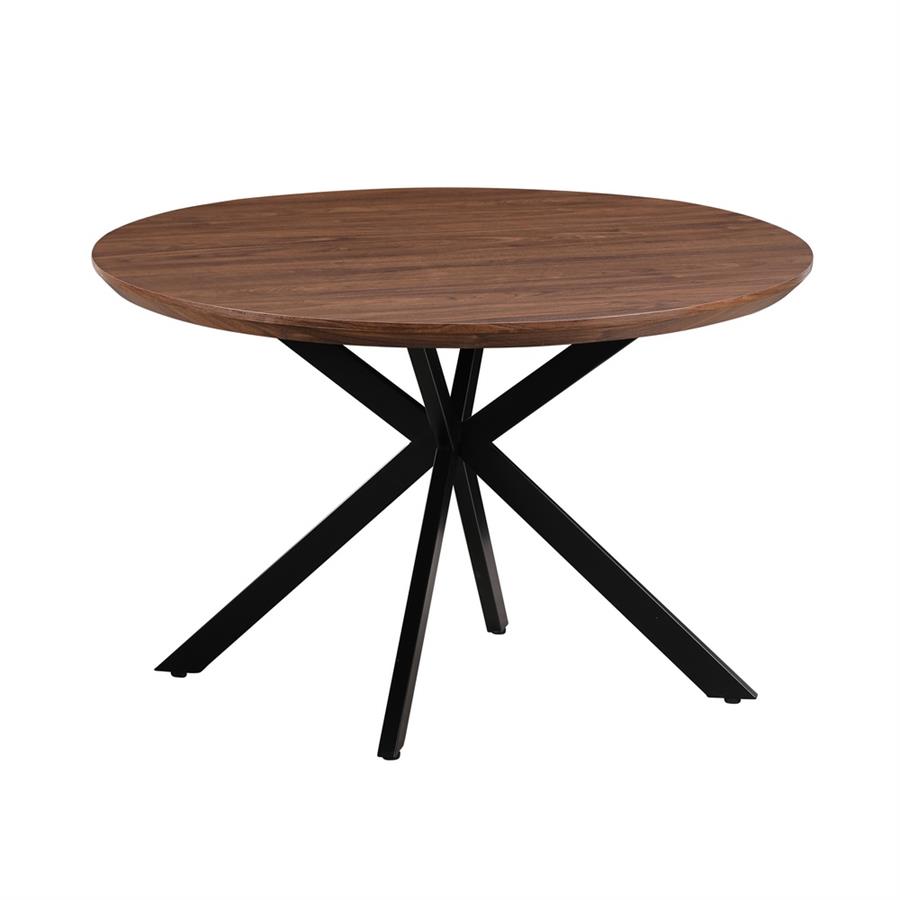 Tavolo tondo 120 cm da soggiorno con top effetto noce - Gabry