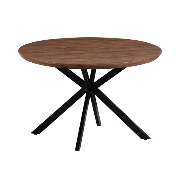 Tavolo tondo 120 cm da soggiorno con top effetto noce - Gabry
