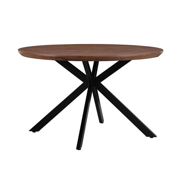 Tavolo tondo 120 cm da soggiorno con top effetto noce - Gabry