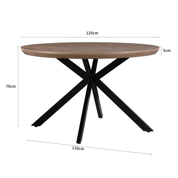 Tavolo da pranzo tondo 120 cm con top rovere - Gabry