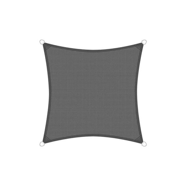 Vela parasole 3x3m grigia in HDPE con anelli in acciaio UV