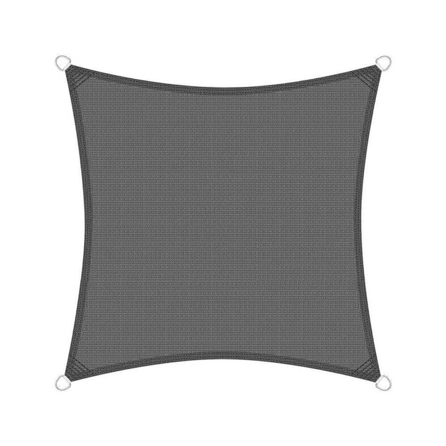Vela parasole 4x4m grigia in HDPE anti-UV con anelli acciaio