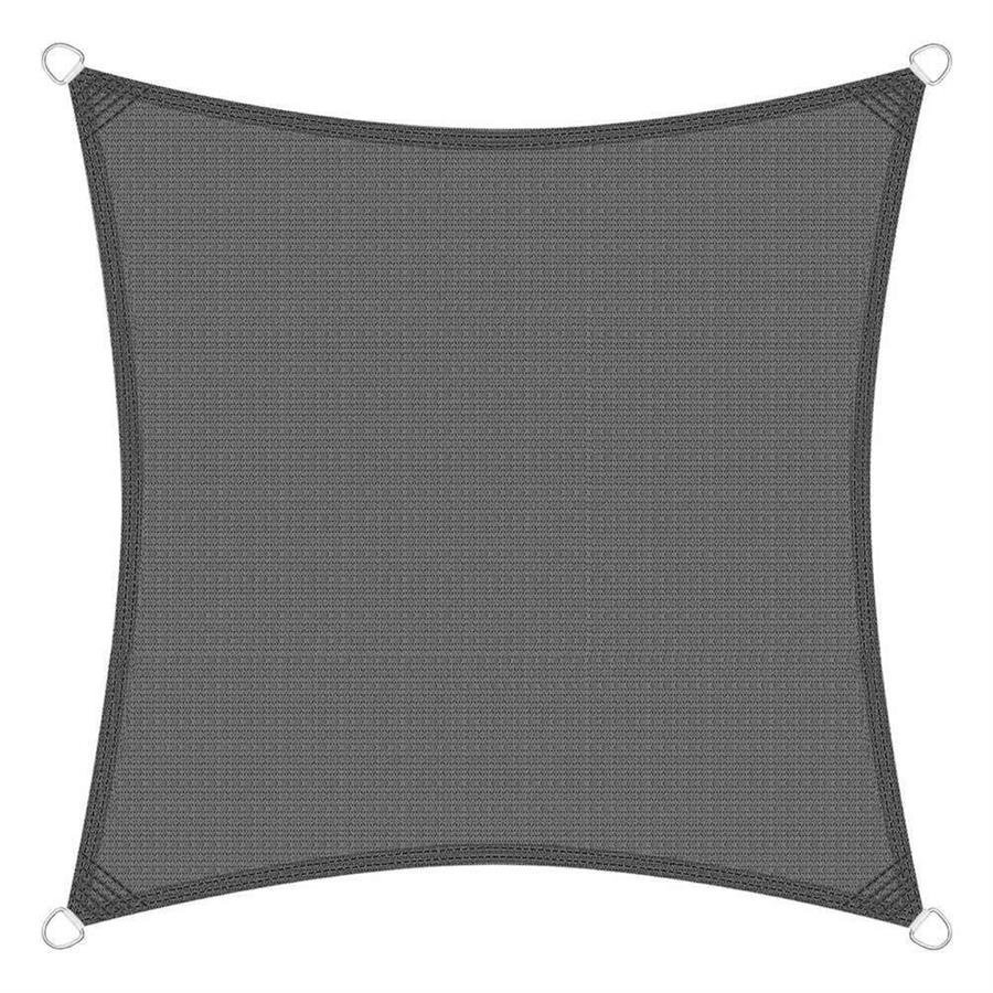 Vela parasole 5x5m grigia in HDPE anti-UV con anelli acciaio