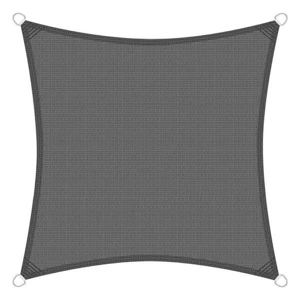 Vela parasole 5x5m grigia in HDPE anti-UV con anelli acciaio