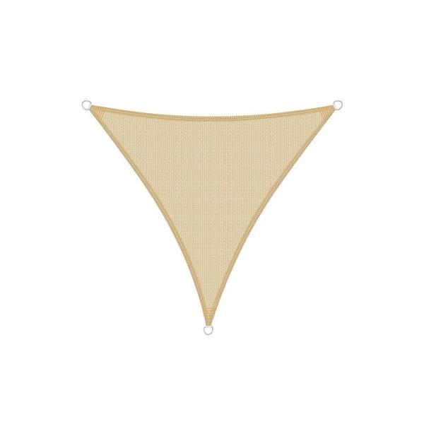 Vela parasole triangolare 3x3x3m beige in HDPE anti-UV