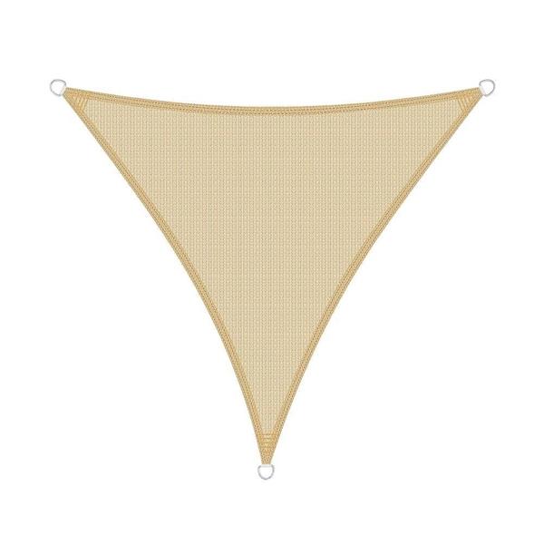 Vela parasole triangolare 4x4x4m beige in HDPE anti-UV