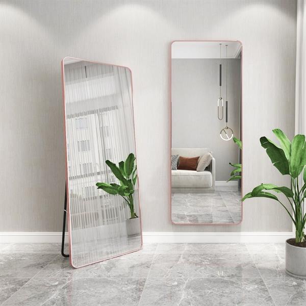 Specchio da terra o parete 50x160 cm con telaio oro rosa - Vichy