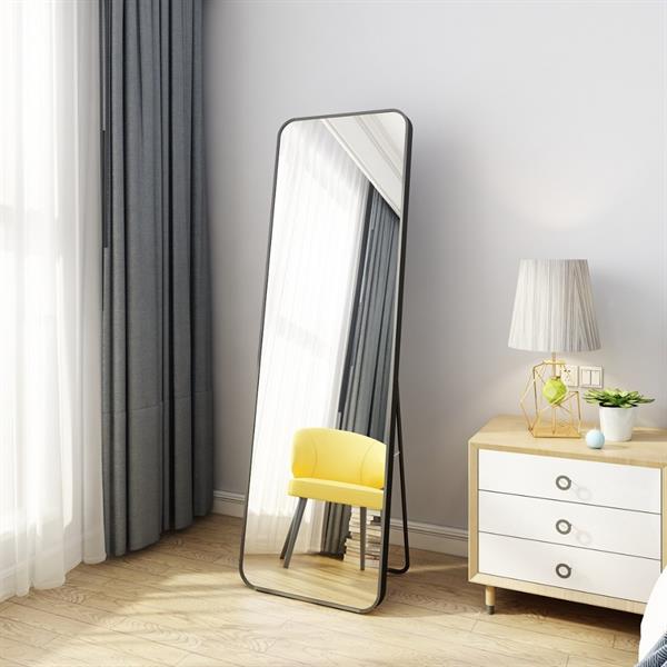 Specchio da terra o parete 50x160 cm con telaio nero moderno - Vichy