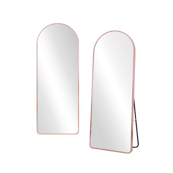 Specchio ad arco 50x160 cm da terra o parete con telaio oro rosa - Roanne