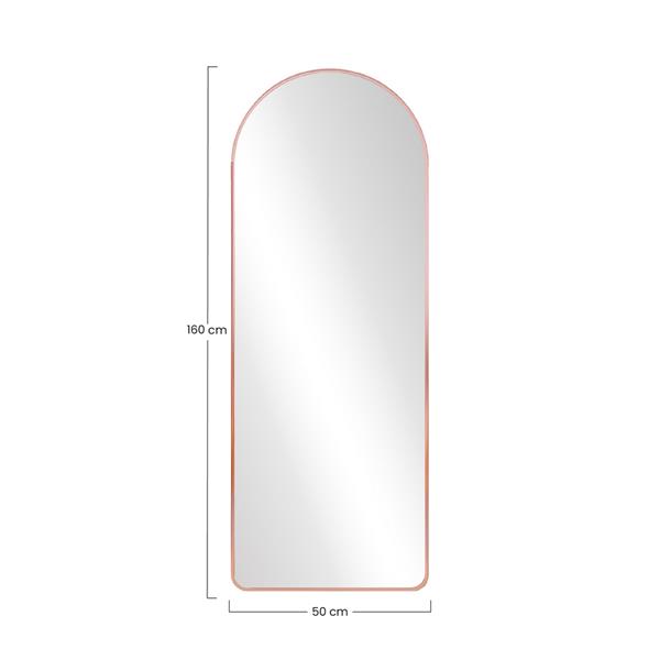 Specchio ad arco 50x160 cm da terra o parete con telaio oro rosa - Roanne