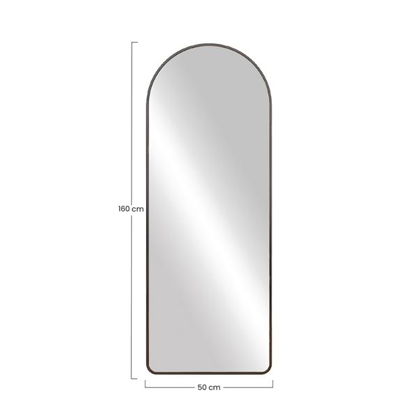 Specchio ad arco 50x160 cm da terra o parete con telaio nero - Roanne