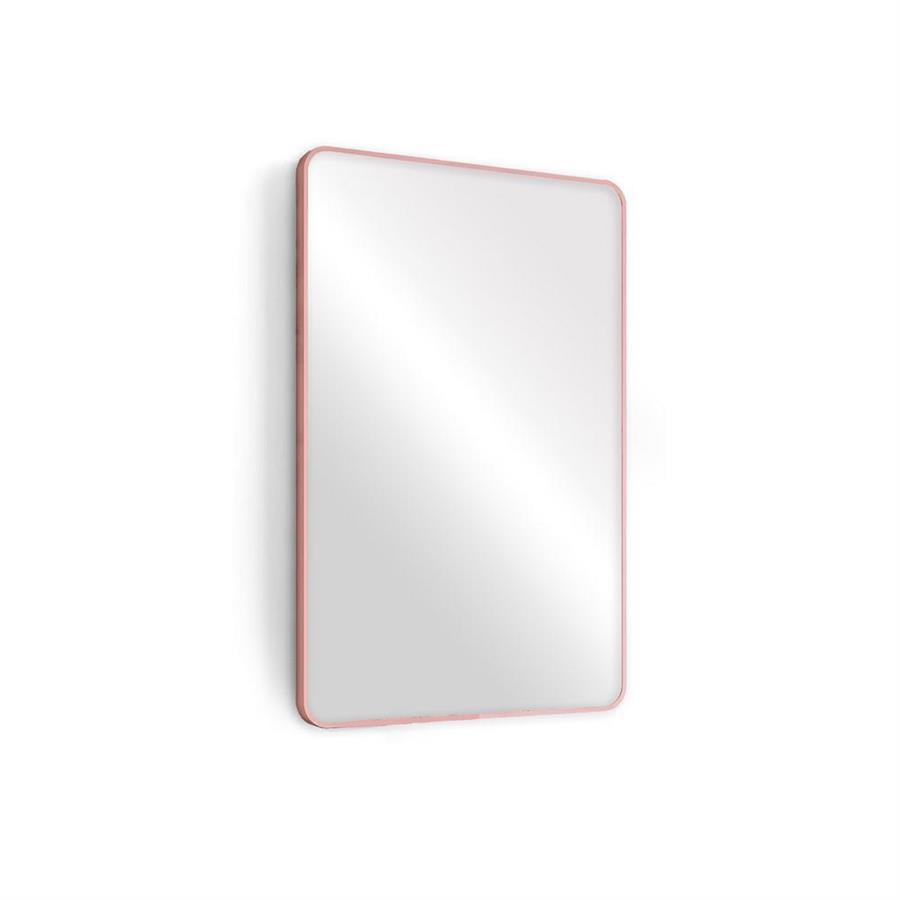 Specchio da parete 70x50 cm con telaio oro rosa e angoli arrotondati - Lay