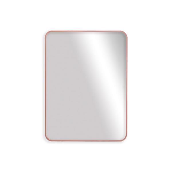 Specchio da parete 70x50 cm con telaio oro rosa e angoli arrotondati - Lay