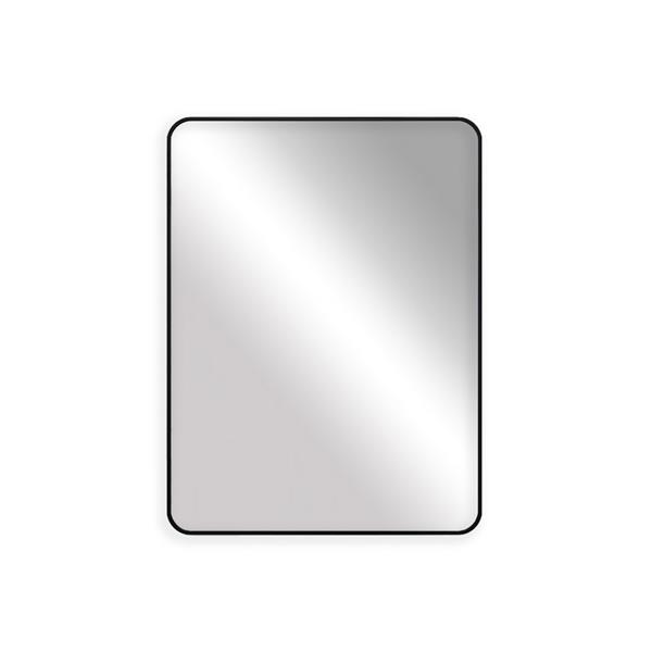 Specchio da parete 70x50 cm con telaio nero e angoli arrotondati - Lay