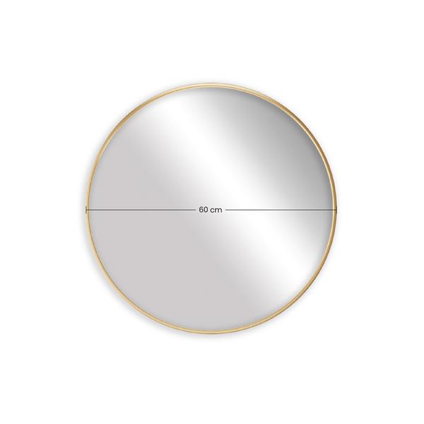 Specchio tondo da parete 60 cm con telaio color oro - Ecoche