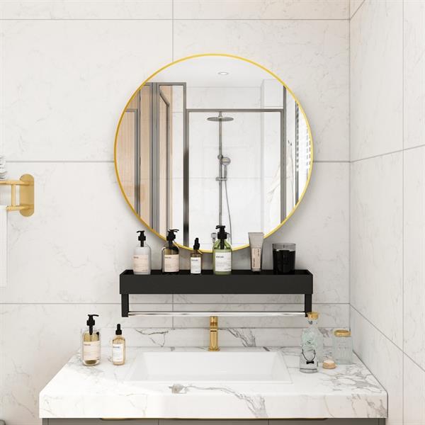 Specchio tondo da parete 60 cm con telaio color oro - Ecoche
