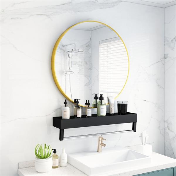 Specchio tondo da parete 60 cm con telaio color oro - Ecoche