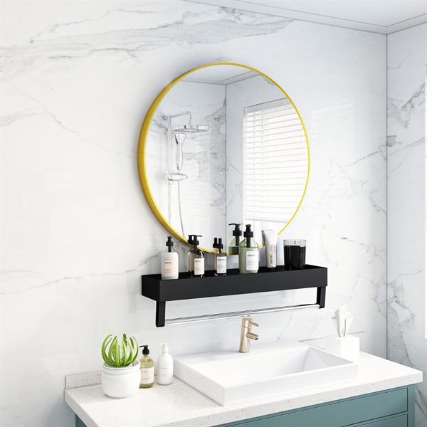 Specchio tondo da parete 60 cm con telaio color oro - Ecoche