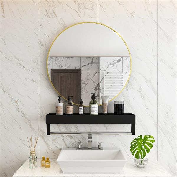 Specchio tondo da parete 60 cm con telaio color oro - Ecoche