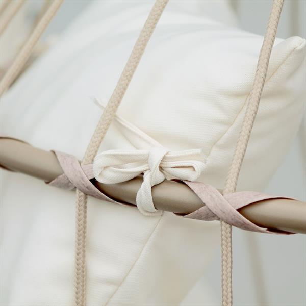 Poltrona sospesa con struttura avorio e corda natural - Rawak