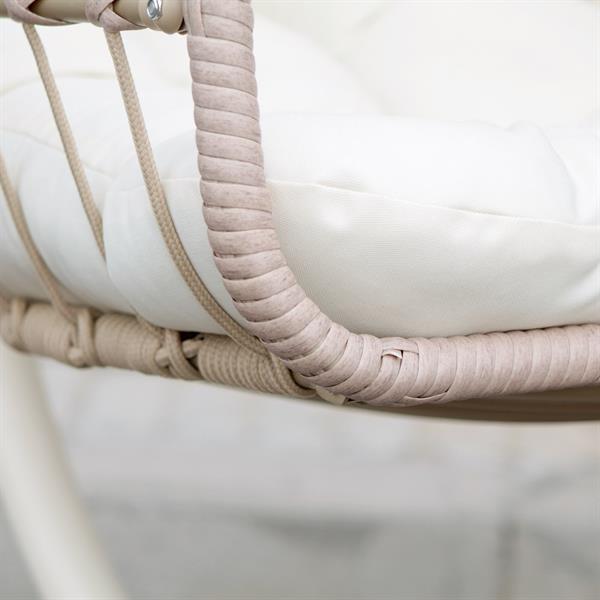Poltrona sospesa con struttura avorio e corda natural - Rawak