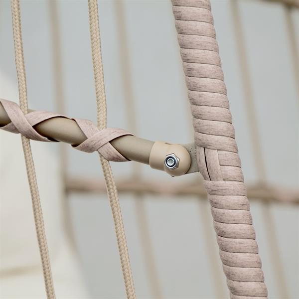 Poltrona sospesa con struttura avorio e corda natural - Rawak