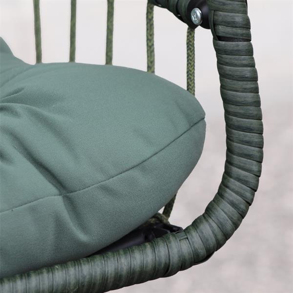 Poltrona sospesa richiudibile da giardino con cuscino verde - Rawak