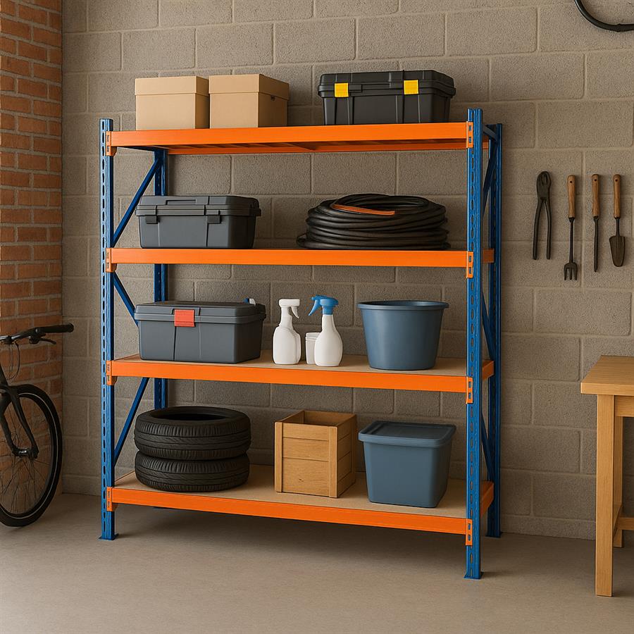 Scaffalatura metallica 200x50x200 cm per carichi pesanti 600 kg