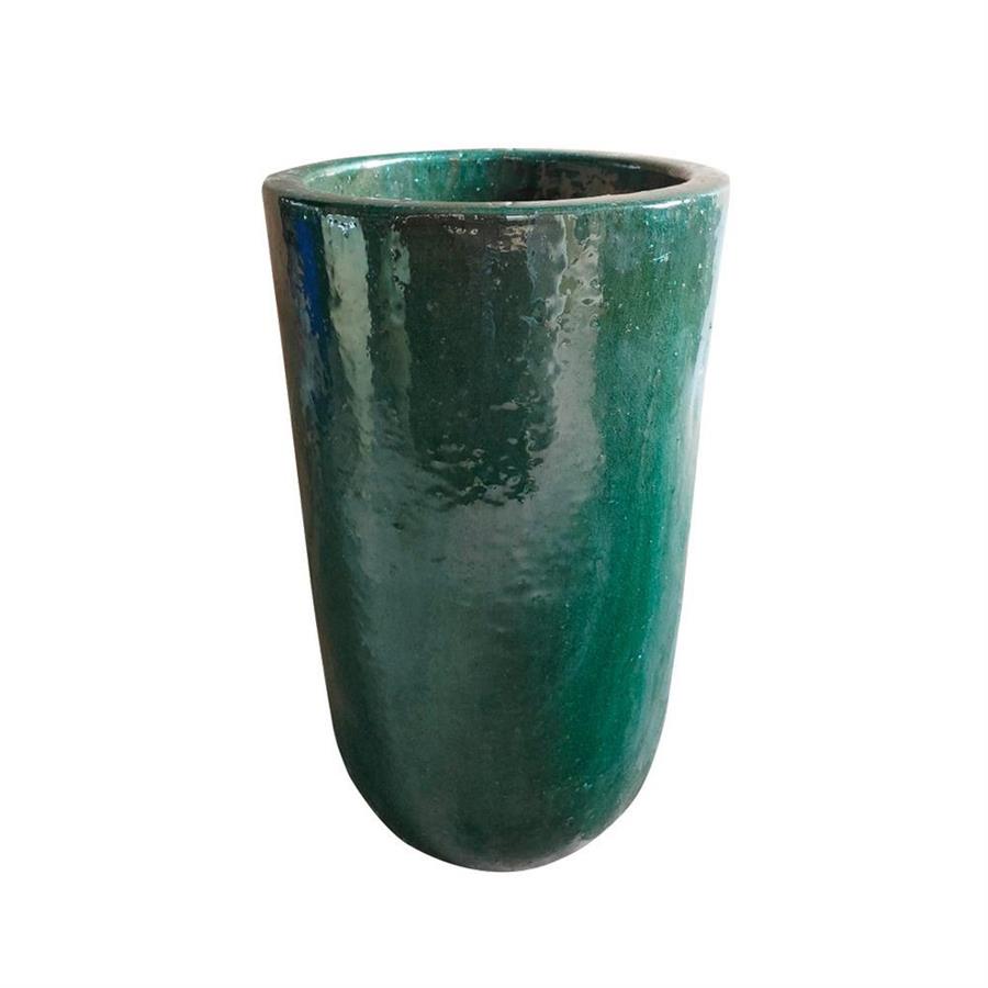 Vaso in terra cotta da interno o esterno verde 30x50 cm - Inca